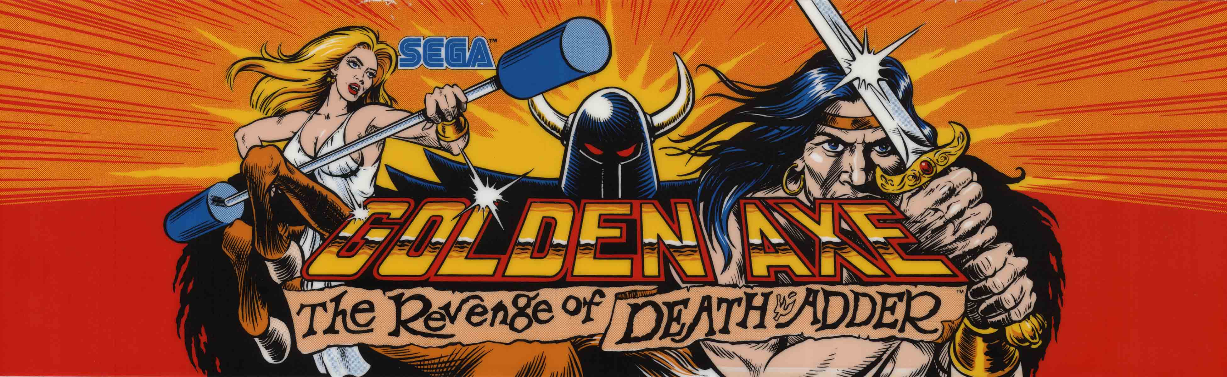 Golden Axe Revenge Of Death Adder Arcade Marquee – 26″ X 8″