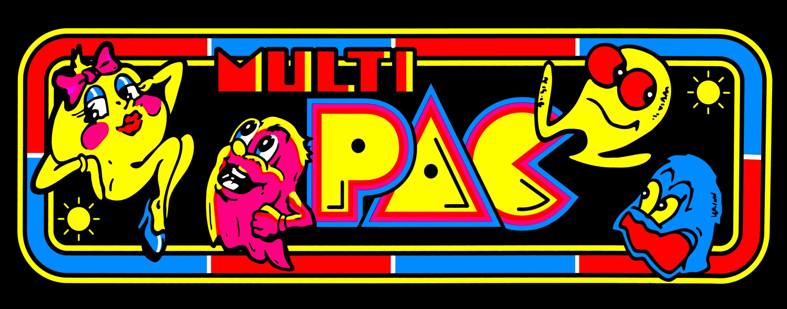 Multi Pac Arcade Marquee - 26" X 8" - Arcade Marquee Dot Com