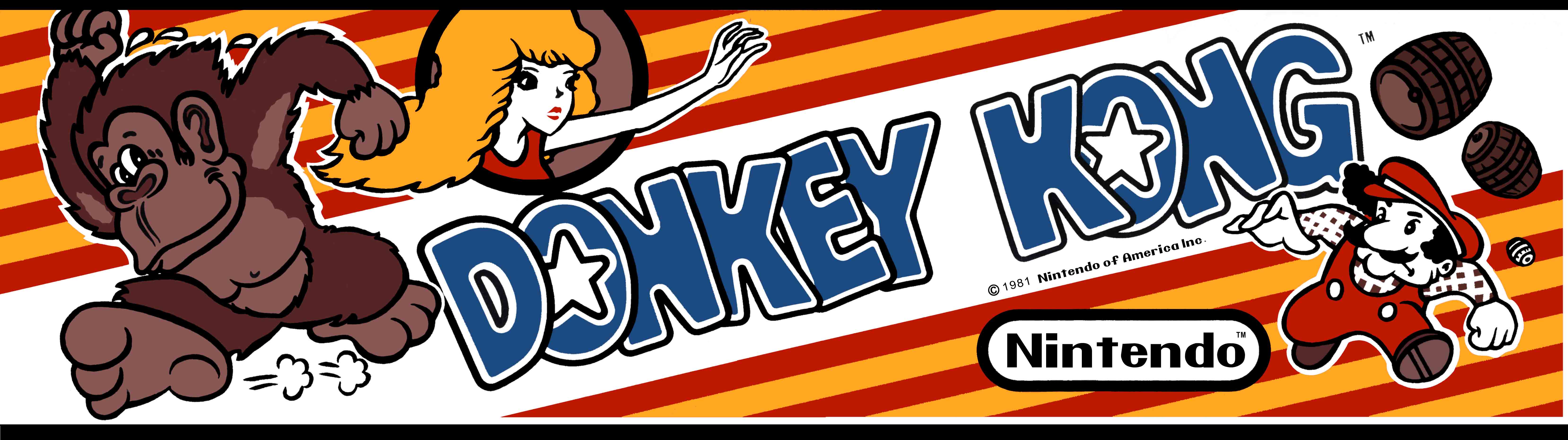 Donkey Kong Arcade Marquee – 26″ x 8″ – Arcade Marquee Dot Com