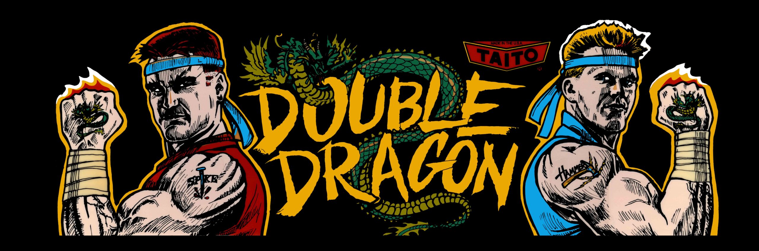 Double Dragon Arcade Marquee - 4.44 x 5.44 - Arcade Marquee Dot Com