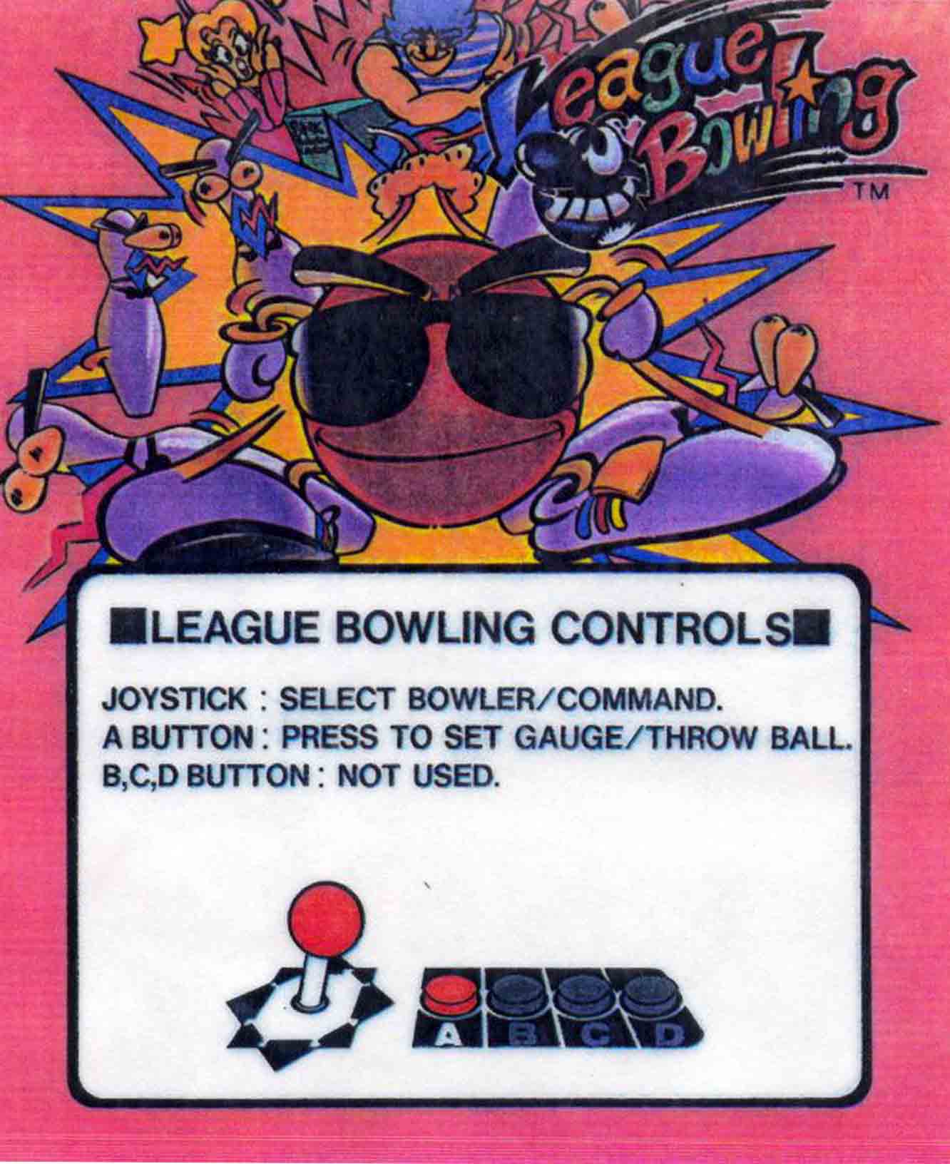 League Bowling Arcade Marquee – 4.44″ x 5.44″ – Arcade Marquee Dot Com