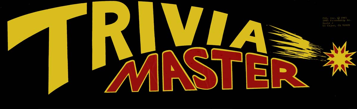 Trivia master arcade marquee 26 x 8 arcade marquee dot com