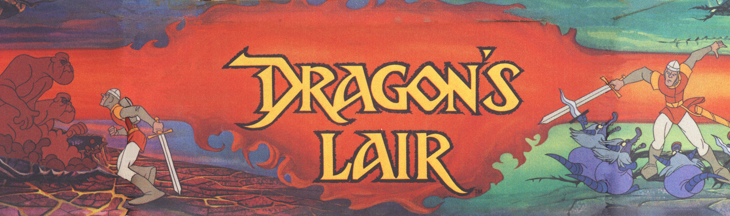 Dragon S Lair Arcade Marquee 27 X 8 Colorcard De