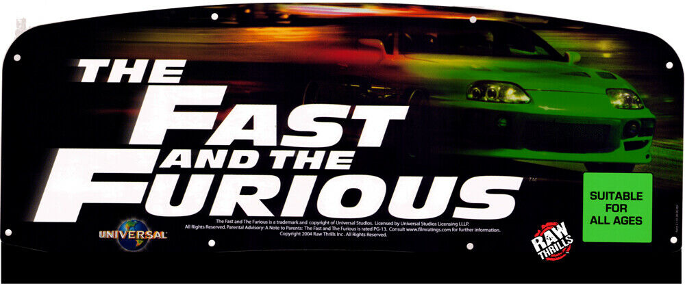 The Fast and Furious Arcade Marquee - Dedicated Size