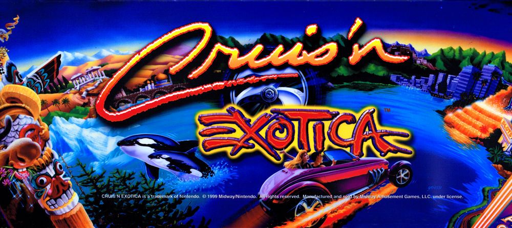 Cruis'n (Cruisin) Exotica Arcade Marquee